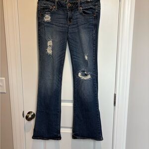 American Eagle Favorite Boyfriend Distressed Blue Jeans